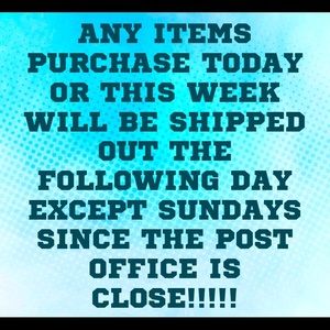 WILL SHIPPING NEXT DAY EXCEPT SUNDAYS!!!!